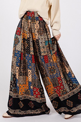 VINTAGE PATCHWORK WIDE LEG PANTS