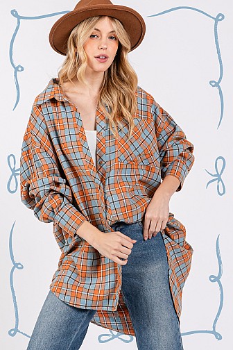 FLANNEL OVERSIZED SHIRT DRESS