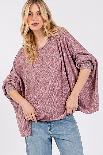 LONG SLEEVES TWO TONE SOLID TOP