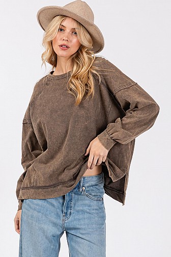 MINERAL WASH CREWNECK SWEATSHIRT