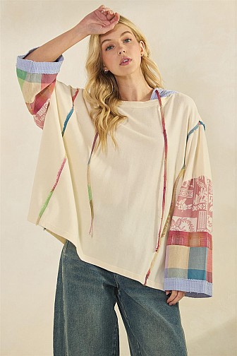PAINTED PATH PATCH SLEEVE HOODIE