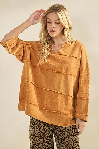 GOLDEN HOUR RAW SEAM PULLOVER