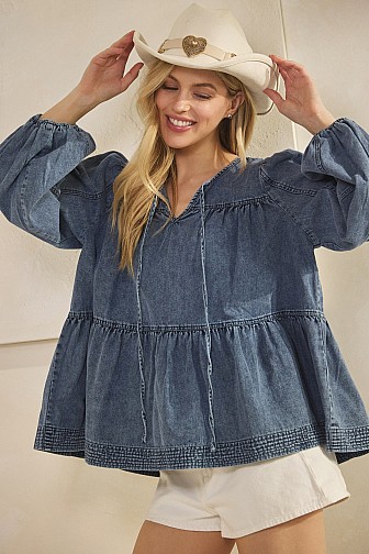  PRAIRIE DREAM DENIM BLOUSE
