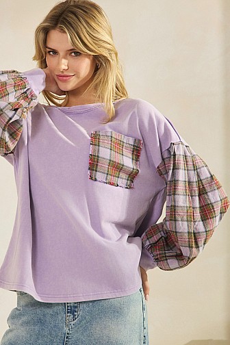 FLANNEL MIX PATCHWORK PULLOVER